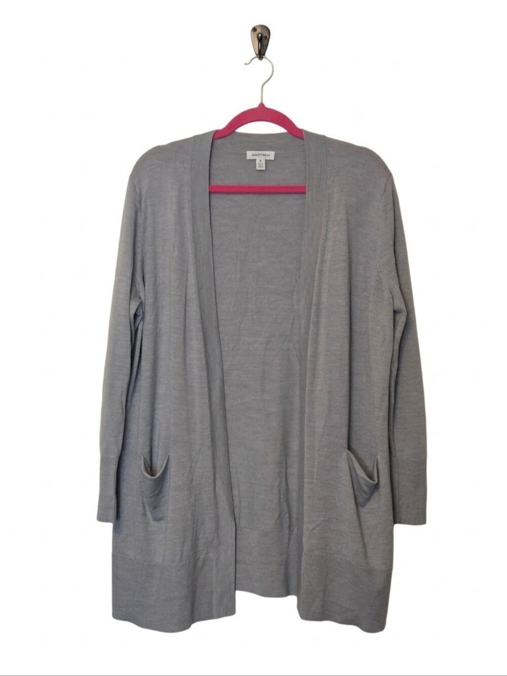 Nordstrom Long Sleeve Open Front Cardigan Sweater Sz XL Periwinkle Gray